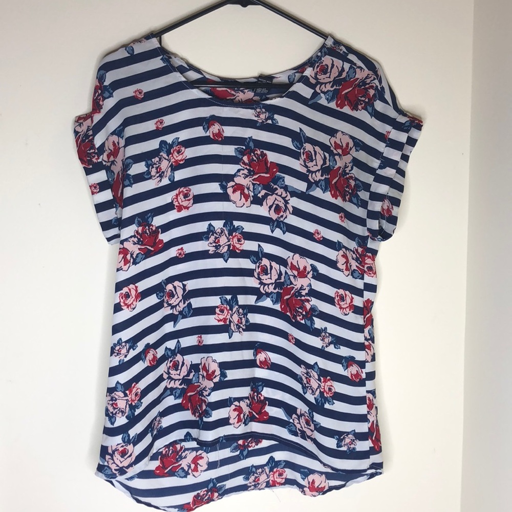 Floral and Stripe Shirt